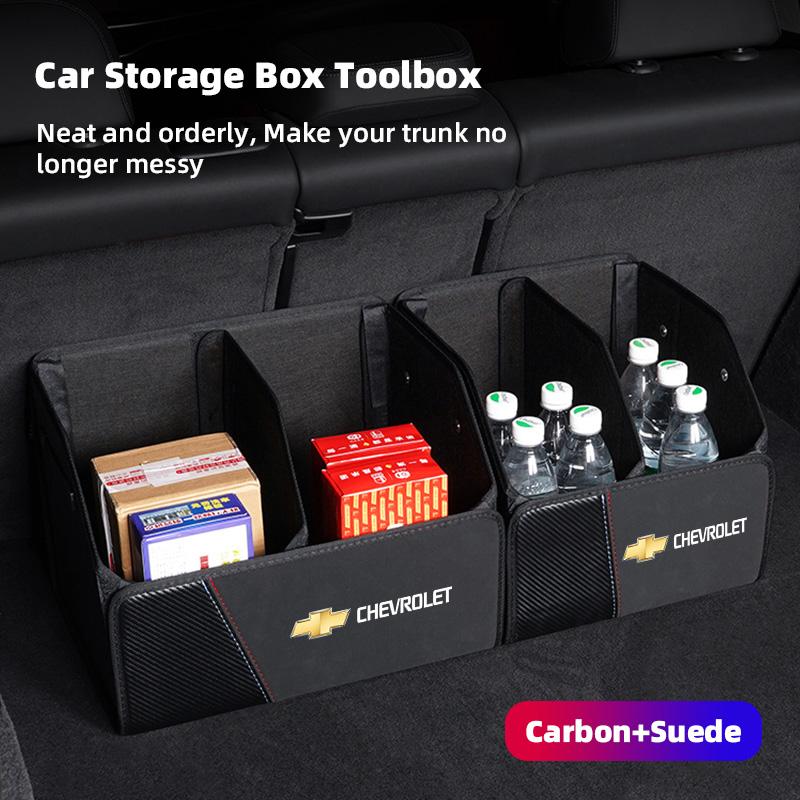 Car Trunk Leather Organizer Bin Travel Storage Box For Chevrolet Cruze Malibu Colorado Suburban Equinox Blazer Trax Camaro Spark