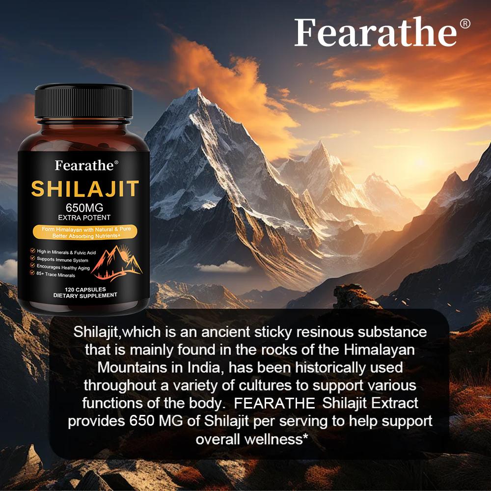 Shilajit 650mg Is Sourced from the Himalayas, Naturally Pure, 120 Capsules.