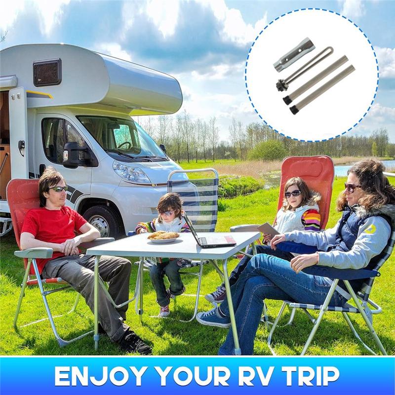 1440W 120V RV Water Heater Elements Kit 520900 For Suburban RV Water Heater ,With 2 Anode Rods And 1 Hex Wrench Socket BlackSilver
