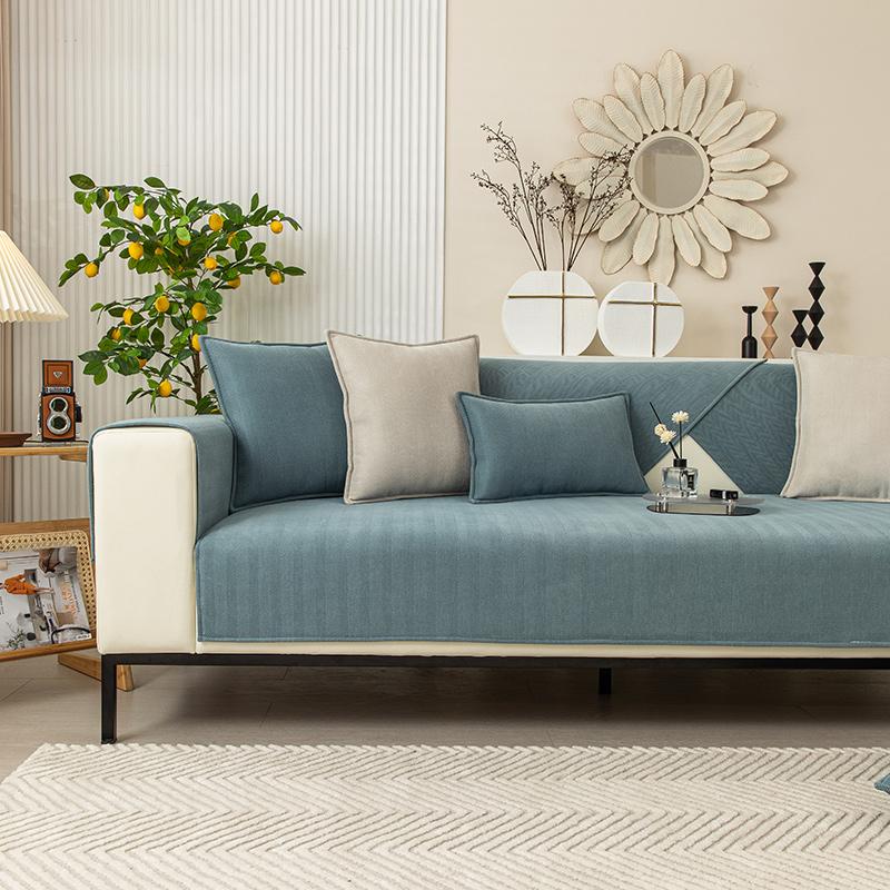 

Скандинавский чехол для дивана из синели для гостиной, однотонная подушка для дивана, L-образный чехол для дивана, нескользящий подлокотник для дивана, коврик для спинки 70x70cm 1pc
