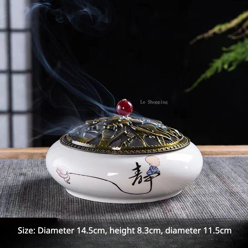 Ceramic Censer Stick Incense Holder Home Ancestral Hall Interior Zen Tea Ceremony Office Bedroom Decoration Aromath Appliances