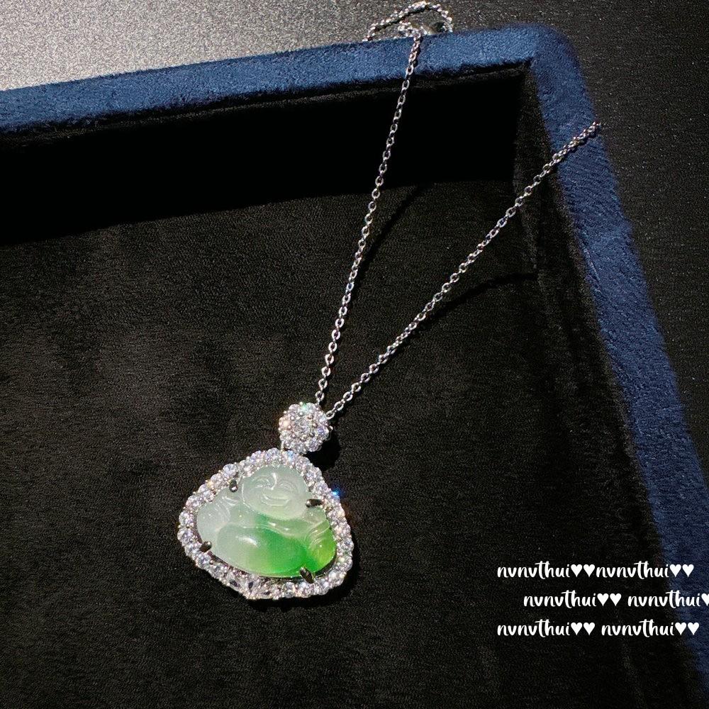 

New Chinese Style, Madagascar Purple Chalcedony Buddha Gong Necklace, Power Power Same Style, Brazilian Green Chalcedony Buddha Gong Necklace
