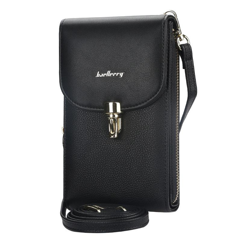 Fashion Mobile Phone Bag Wallet for Women Female Litchi Pattern Messenger Bag Zipper Small Shoulder Bag