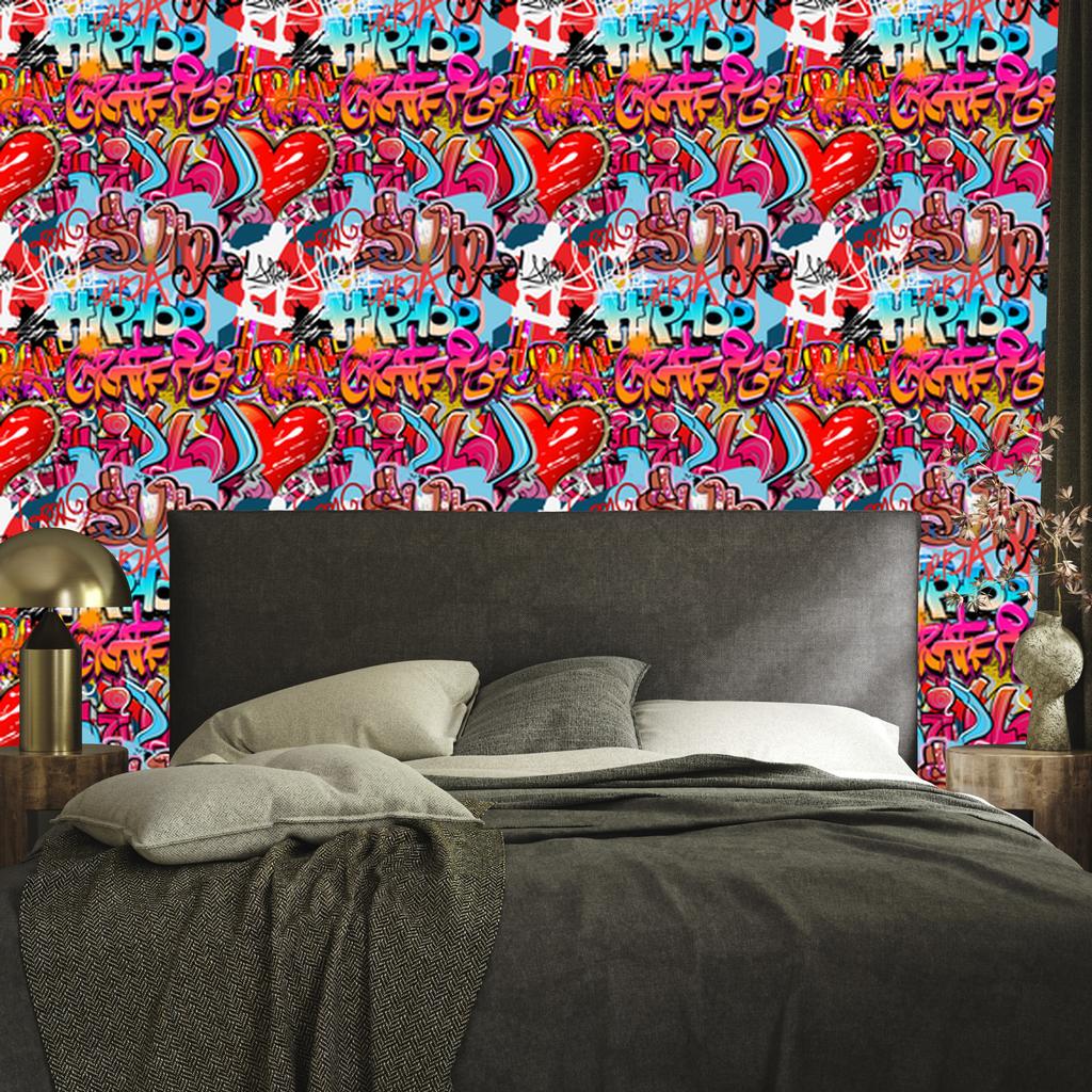 Graffiti Wallpaper for Living Room and Bedroom 50x1000
