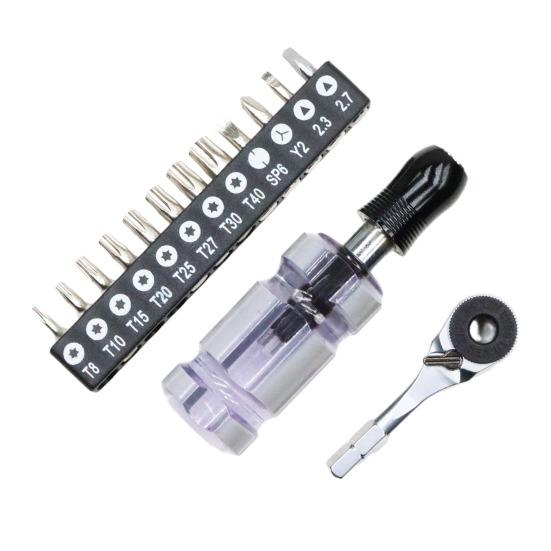 Mini Ratchet Wrench Comfortable Grip High Torque Output Multifunctional Bit Compatibility Hexagonal Handle Wrench Manual Tightening Tool