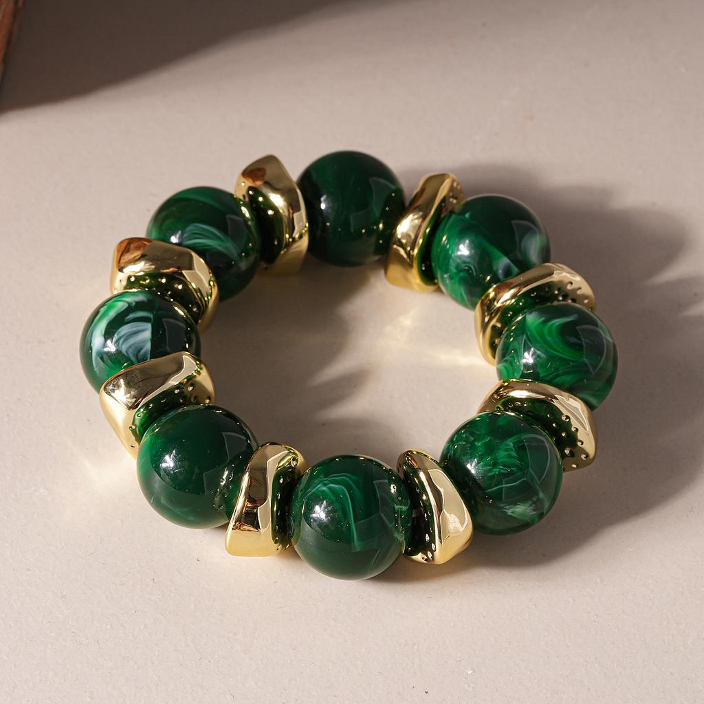 Acrylic Irregular Square Round Beaded Bracelets for Women Multicolor Bohemia Geometric Handmade Bangles Couple Jewelry Travel C