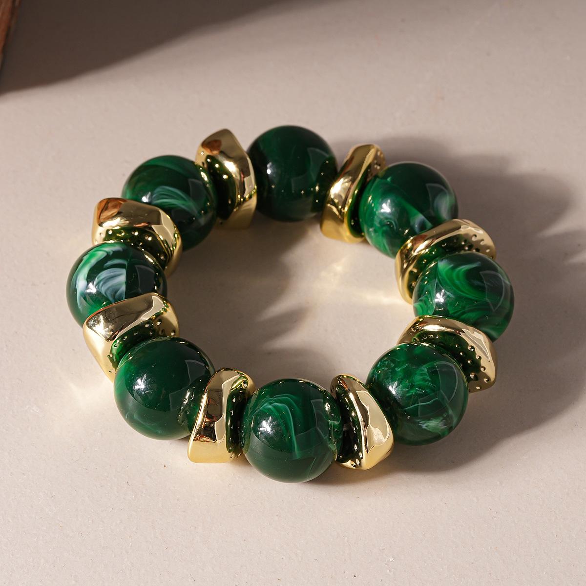 

Vintage acrylic smudge geometric round splicing bracelet bohemian jewelry