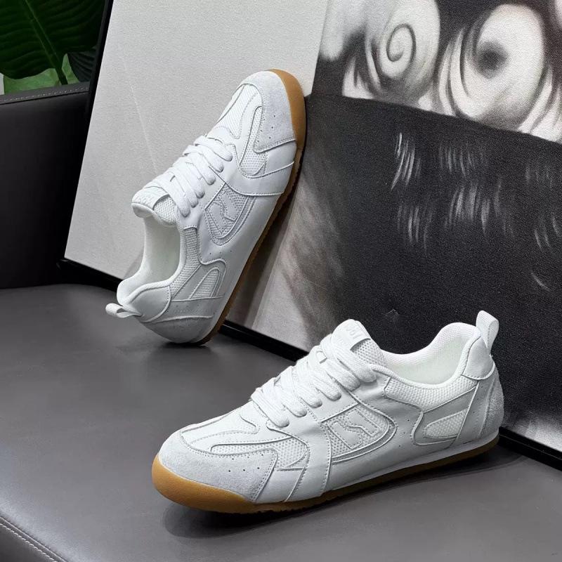 Men's shoes spring and summer low-top lace-up mesh white shoes men's versatile soft-soled breathable casual trendy shoes