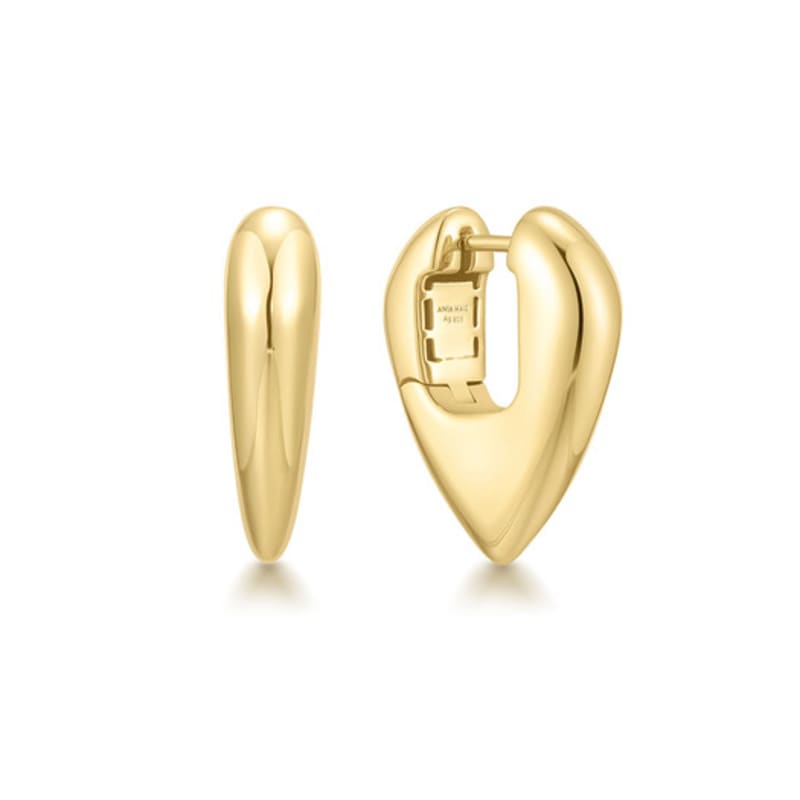 

ANIA HAIE Gold Puppy Shield Hoop 925 Silver Earrings E067-09G single type