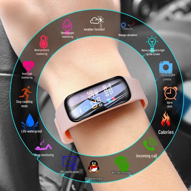 Inteligentný náramok: Multifunkčný športový krokomer, Budík a Bluetooth hodinky s dlhou výdržou batérie pre mužov a ženy