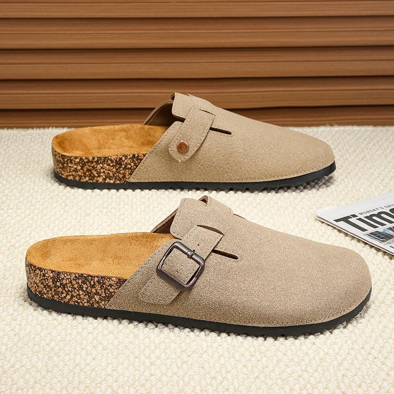 Shoes Fashion Men's Suede Mules Slippers New Women Clogs Cork Insole Sandals With Arch Support Outdoor Beach Slides Home Shoes