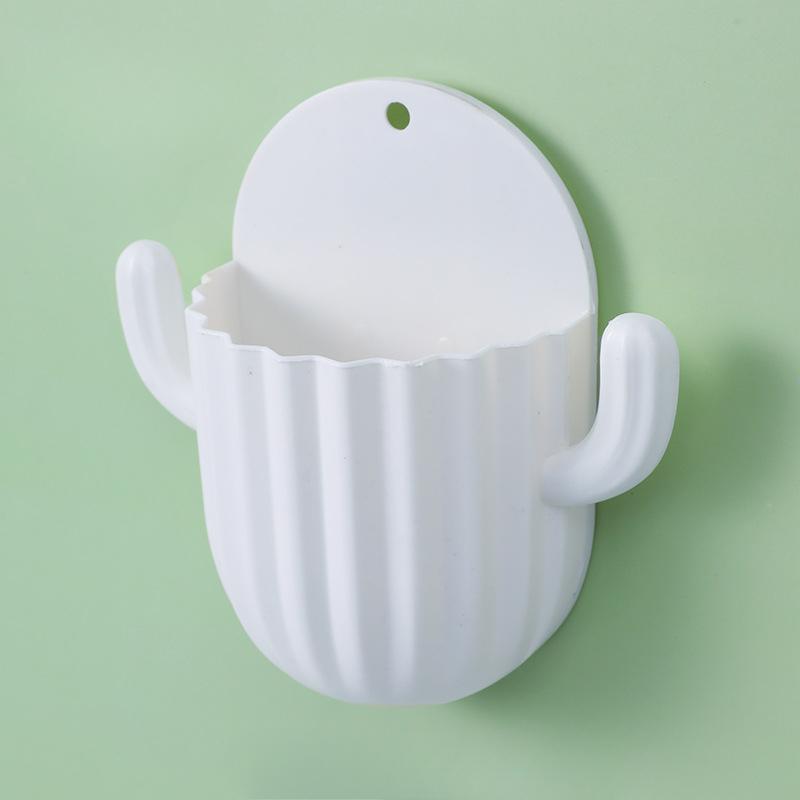 Toothbrush Holder Household Wall Self-adhesive Seamless Cactus Storage Rack Shaver Organizer Drain Shelf Bathroom Accessories