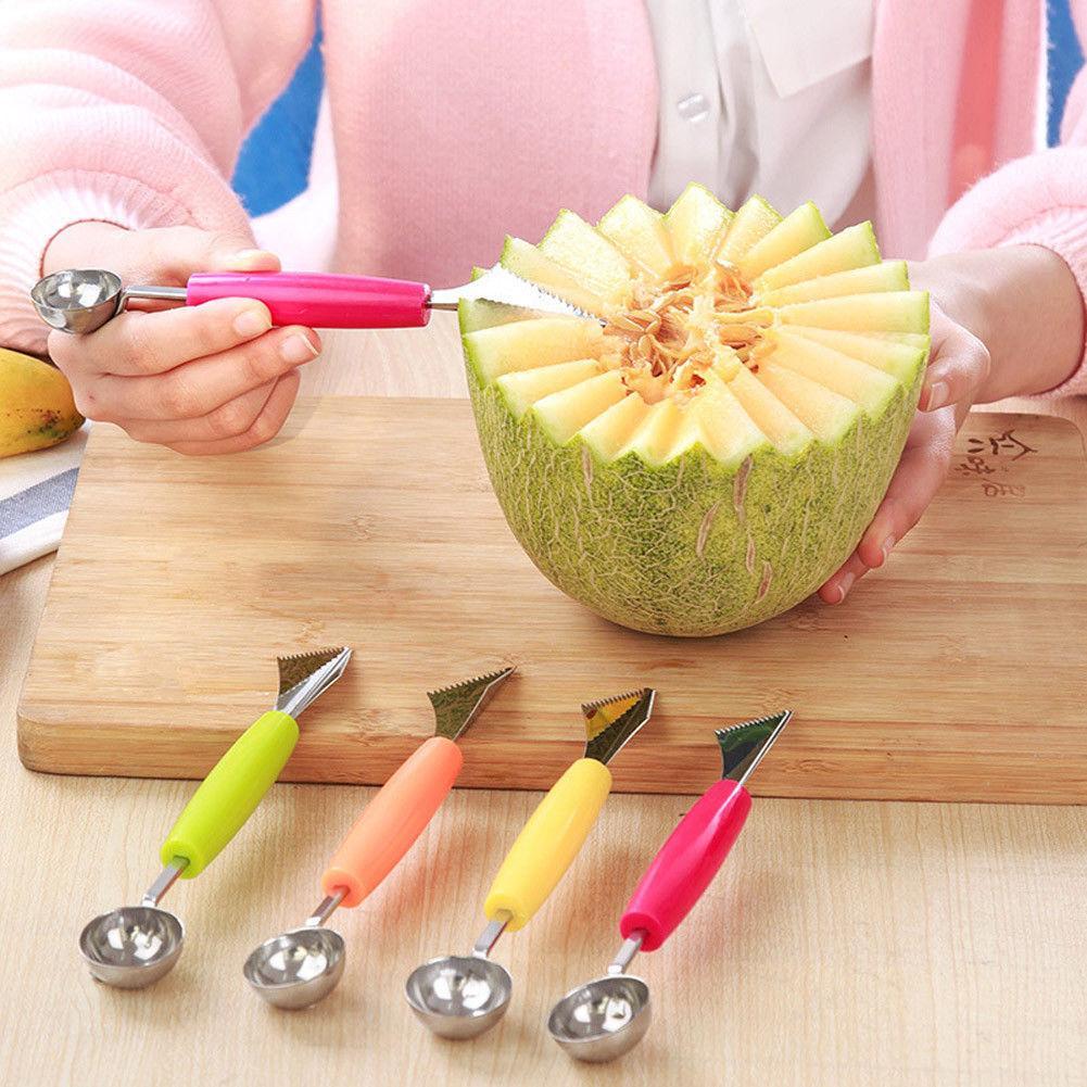 Stainless Steel DoubleEnd Multi Function Fruit Melon Baller Carving