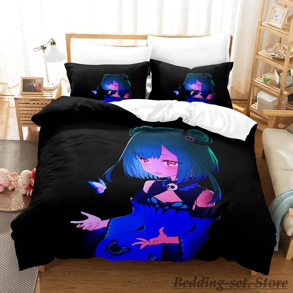 Vtuber Hololive Uruha Rushia Bedding Set Cartoon Anime Three-piece Set Adult Kid Bedroom Duvetcover Sets 3D Cute Bikini Girls