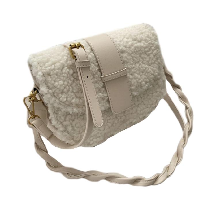

Versatile Women Shoulder Bag Messenger Bag with Weave Strap Modern Girls Bag білий