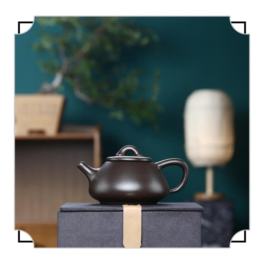 Purple Clay Yixing Teaware: Small Pan Pot with Ball Hole for Gongfu Tea Brewing. Perfect As a Gift.