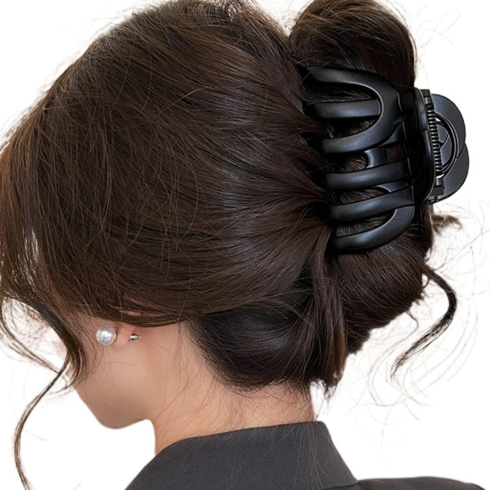 Updo French Style Pumpkin Hair Claw Large Cute Hair Grab Temperament 9cm/3.54inch Shark Clip Female