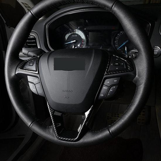 Carbon fiber Steering Wheel Trim 3pcs For FORD EDGE 2015-