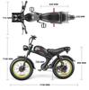 Elektrikli bisiklet C93 1000w motor 48V 20AH lityum pil yetişkin Elektrikli bisiklet 20 inç fat tire dağ yol dışı E-Bisiklet