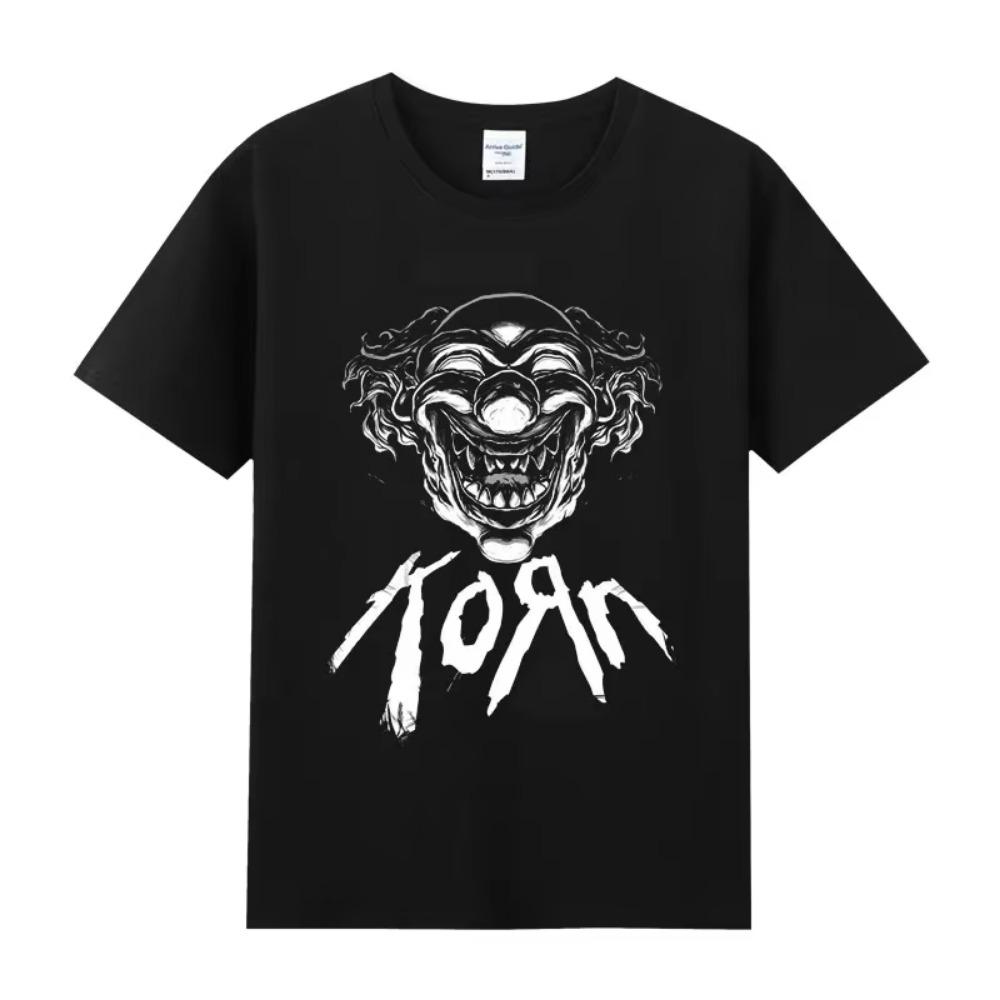 Summer Popular Man Clothes Cotton Round Neck Short Sleeve Men's T-shirt Band Rock Youth KORN Fans Clothes Loose Oversized Tops