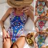 Briefs Conservative and Comfortable Suspender Tether Color Printing European and American Popular Bikini Swimsuit Women