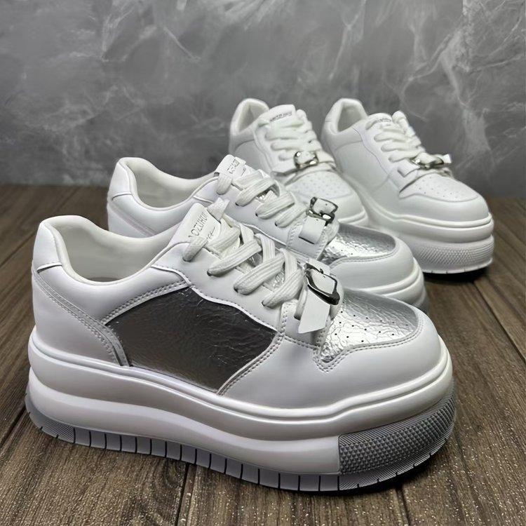 Thick-soled spring new heightening and lightweight small muffin casual sports shoes