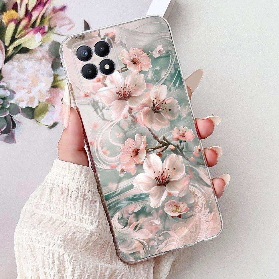Clear Cover For Realme 8i Case RMX3151 Luxury Butterfly Love Flowers Cool Painted Phone Case For Realme Narzo 50 RMX3286 Cover