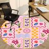 1pc Oceanic Patterns Office Round Rug, Non-slip, Soft and Durable Office Rug for Interior Decoration, Perfect for Office, Beautiful Decoration yy26032