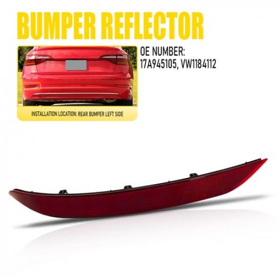 Fits Volkswagen Jetta Right Passenger Rear Bumper Light Reflector