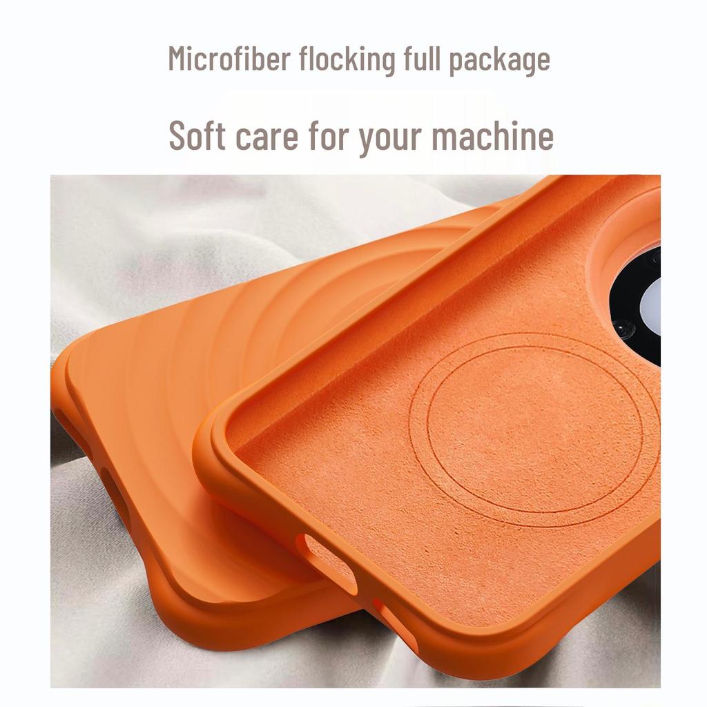 Magnetische Flüssigsilikonhülle für Huawei Mate80 Pro - Wellenmuster, Stoßfest