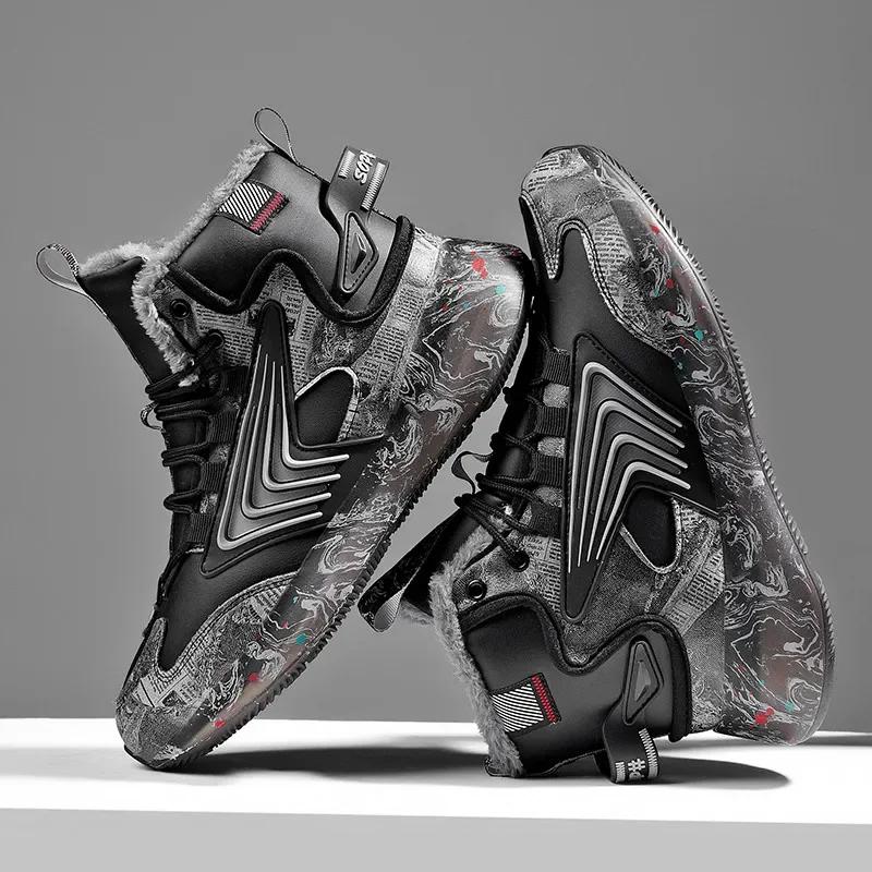 

мужские ботинки 2024 года, новые зимние тапочки, теплые мужские туфли, водонепроницаемые нескользящие плюшевые кроссовки, мужские теннисные туфли, ботинки, мужские кроссовки, зимние 45