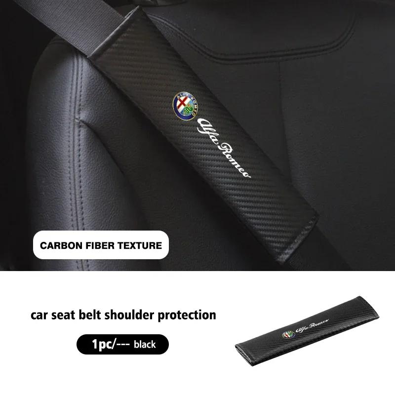AAACK1 Car Stickers For Alfa Romeo Car Belts Covers Padding Carbon Fiber Belt Shoulder Accessories For Alfa Romeo 159 Giulietta Giulia