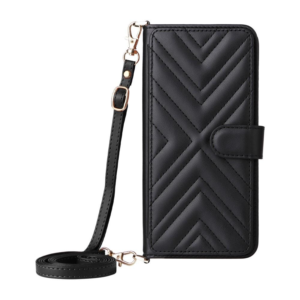 Oppo Reno 13 Pro 5G Flip Case, Crossbody Leather Wallet, Black