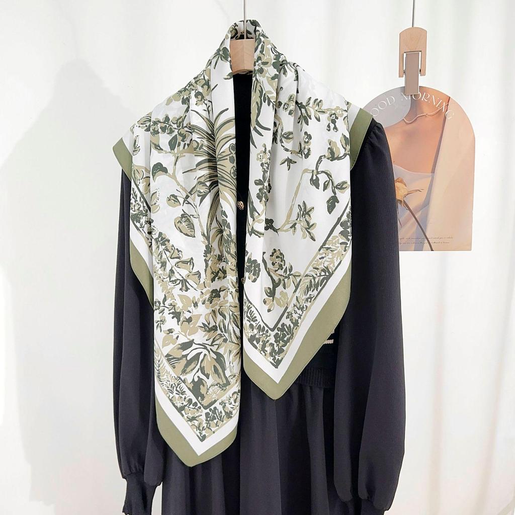 90×90 Großer Hochwertiger Schwarz-Weiß Gestreifter Schal: Professionelle Halsbekleidung, Stirnband & Sonnenschutz-Kopftuch