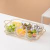 Ru Han Glass Divided Serving Platter with Stand
