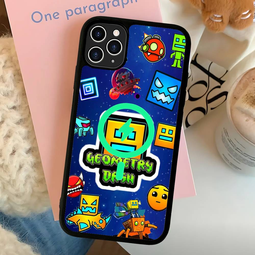 

Game Geometry Dash For Magnetic Wireless Phone Case For IPhone 17 16 15 14 Plus 13 12 11 Pro Max iPhone 13