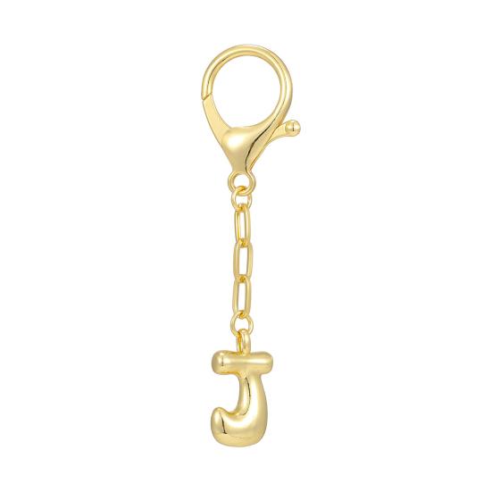 Letter Keychain Mini 3D Alphabet Charm Matte Glossy Golden Plating Key Chain with Lobster Clasp Bags Keys Bracelets Accessories