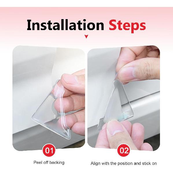 2 PCS Right-Angle Car Door Corner Protector, 1.77" x 1.77" Self-Adhesive Anti-Collision Decorative Door Edge Guard, Universal for Car SUV Truck