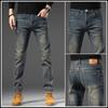 Spring And Autumn Winter New Men'S Plush/Regular Jeans Slimming Straight Stretch Business Versatile Long Pants