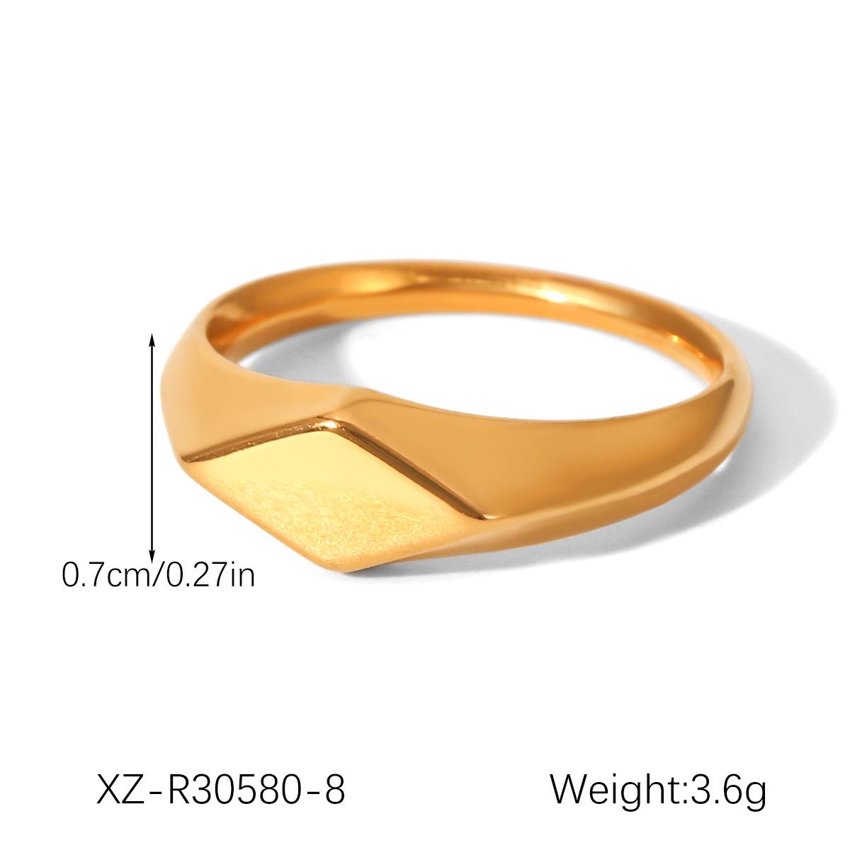 

18K Gold Plated Titanium Steel Ring - European & American INS Style, High-End, Fade-Resistant, Women s Hand Jewelry.