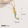 Nautical Copper Zircon Mermaid Tail Pendant Clavicle Chain Jewelry