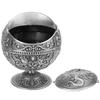 Vintage Ashtray Tellurion Shape Dragon Pattern Zinc Alloy with Lid Windproof Home Decor Craft