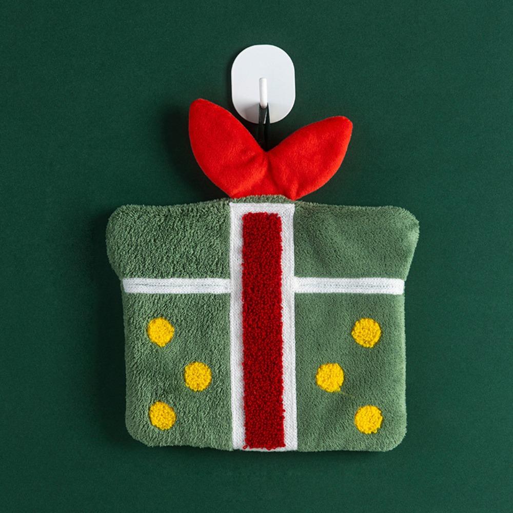 Cartoon Snowman Christmas Hand Towel Absorbent Coral Fleece Wipe Cloth Christmas Decor Quick-drying Kitchen Cleaning Rag