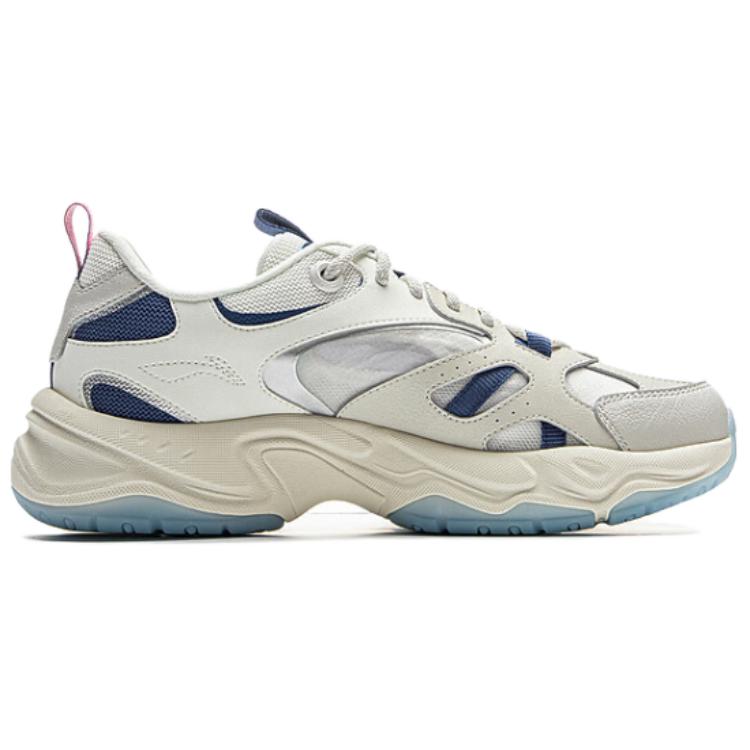 New LiNing Slip Resistant, Abrasion Resistant, Breathable Low Top Casual Shoes Unisex White Blue AGCV307-2