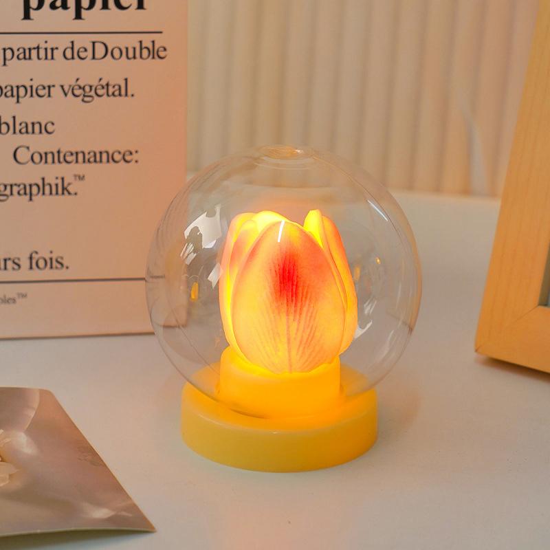 

Міні світлодіодний нічник Мила лампа-тюльпан Настільна лампа Настільна прикраса Настільні лампи для спальні Дитячі святкові подарунки рожевий
