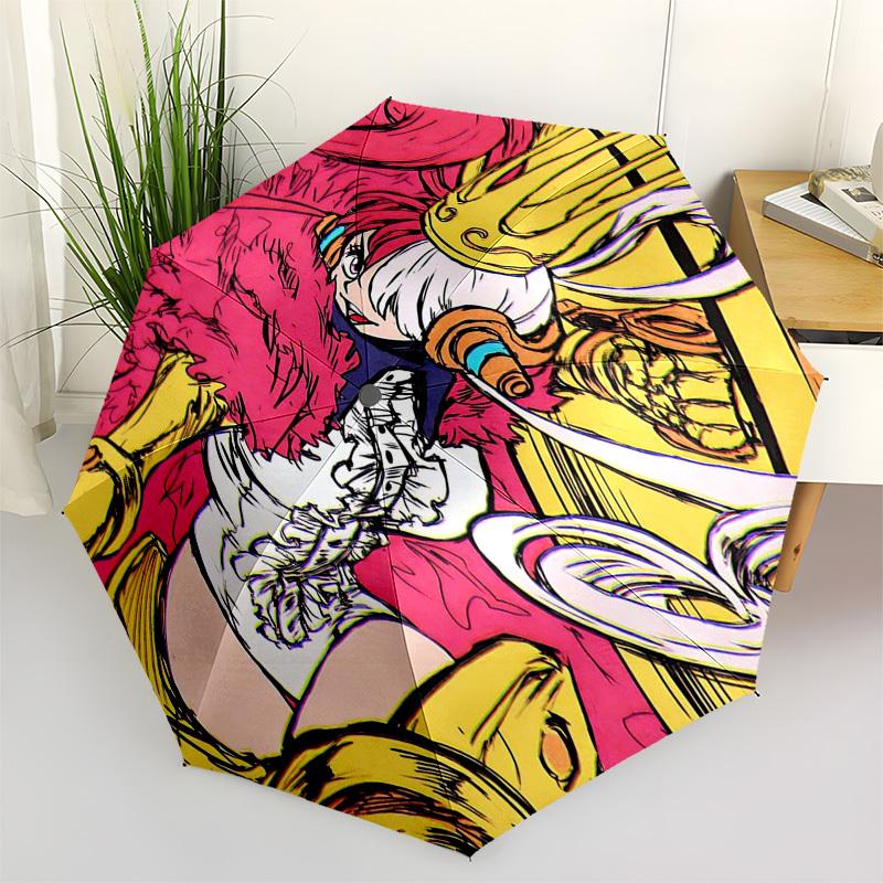 

1pc Outdoor Umbrella with Anime Character Design - Automatic Opening/Closing, Portable 3-Fold Design, 8-Bone Iron Frame, Perfect Gift for Fans, T