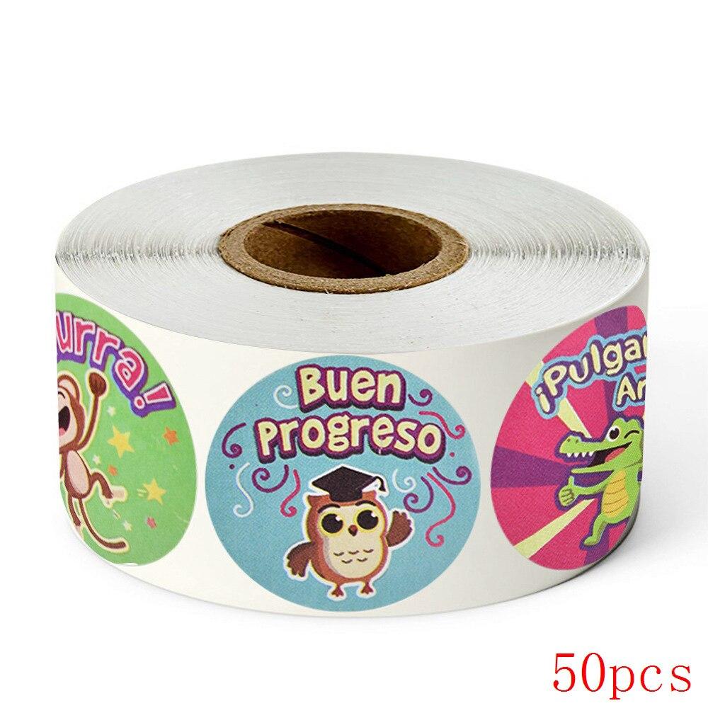 50-500pcs Encouragement Stickers Cartoon Animals 8 Designs for Kids School Kindergarten Teachers Children Scrapbooking Game Toy