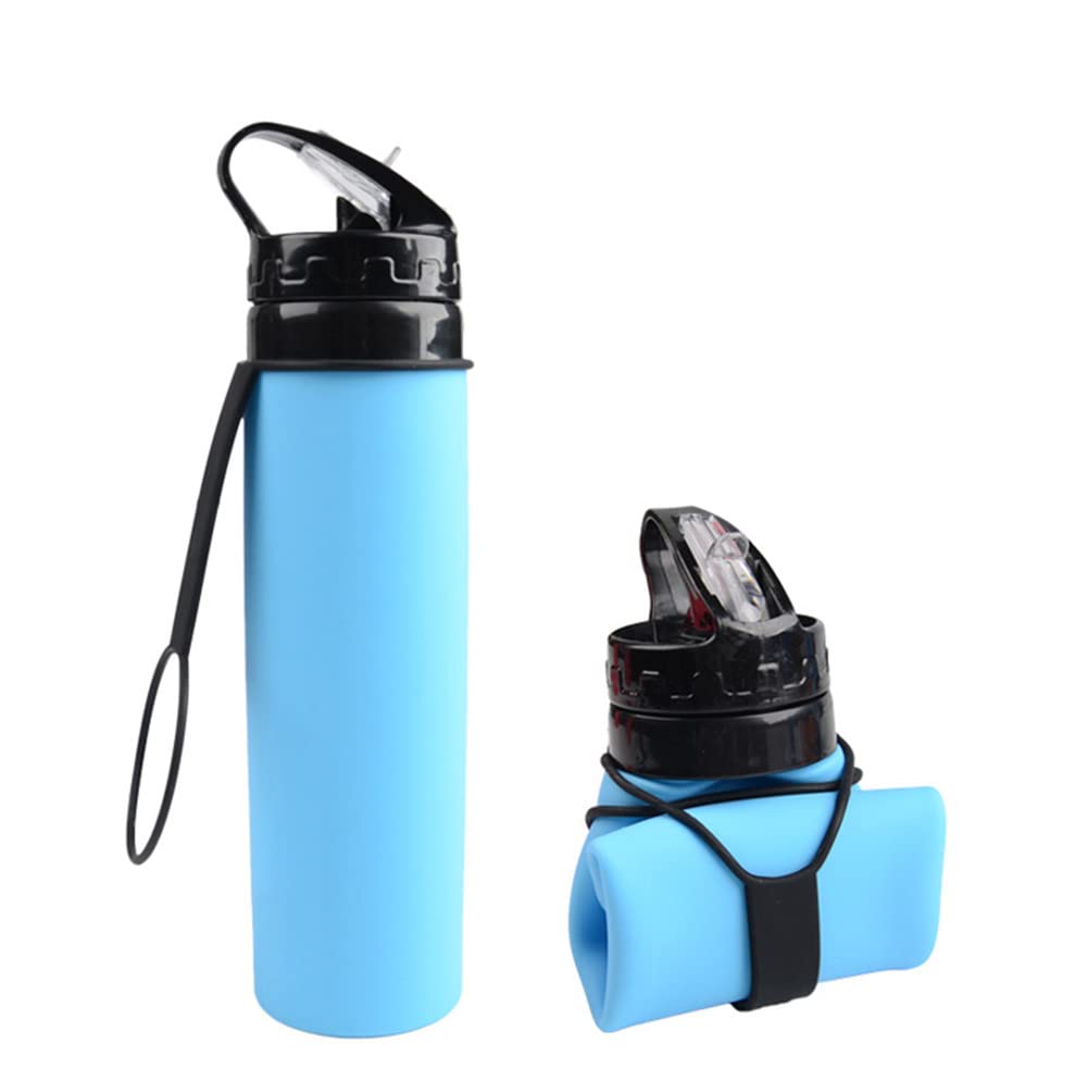 Foldable Silicone Water Direct Silica for Soft 600ml Bottle, Freezable, Portable, Drinking, Gel, BPA-Free, Plastic, Cycling, Drinking, Hiking,