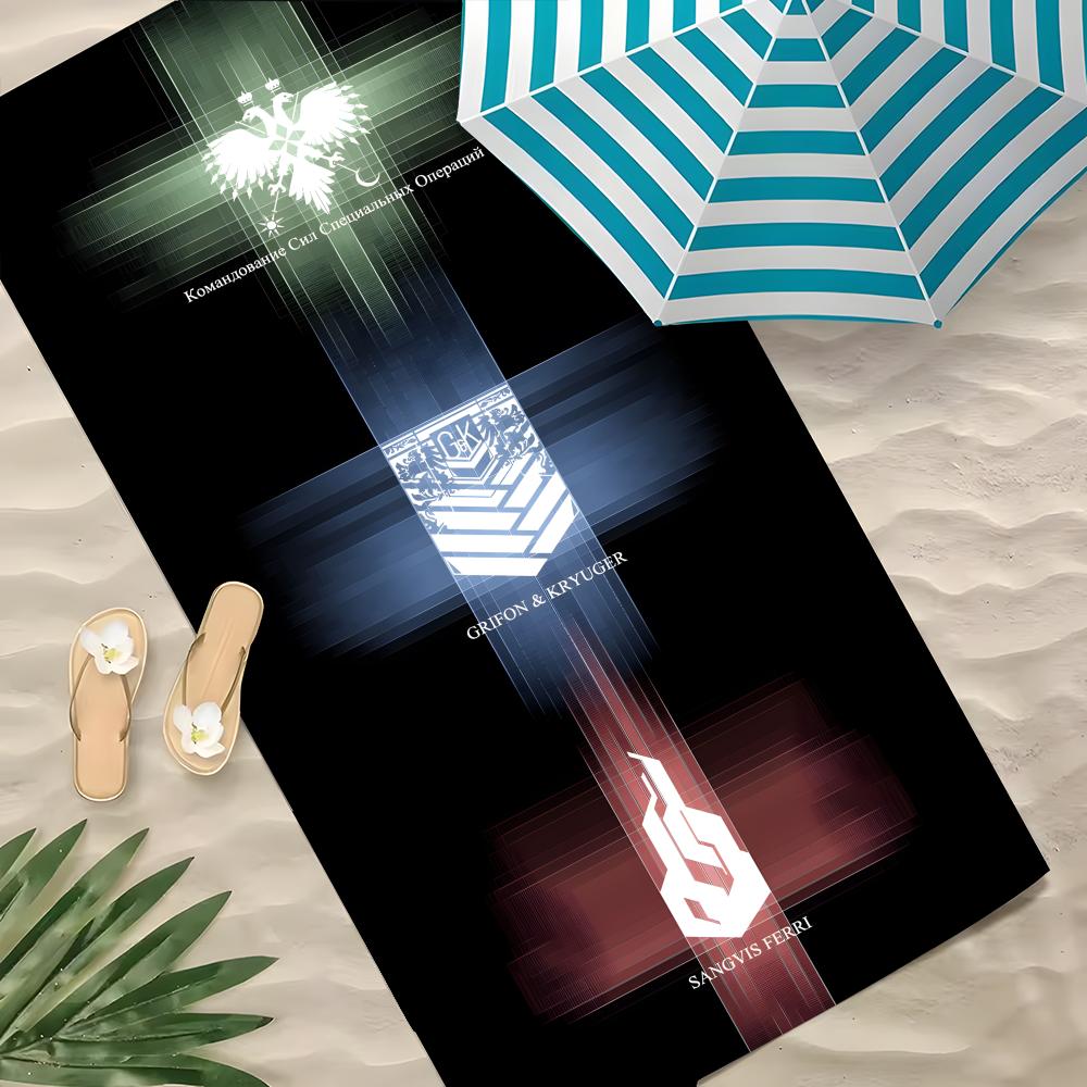 Game Girls' Frontline Towel Polyester Beach Towel Quick Dry Sand Free Bath Towel for Summer Pool Travel Vacation