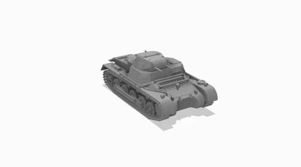 Mussini 1/100 WWII German Panzer I Ausf. B (2-Piece Set) Resin Kit MM100-014 (Tank)